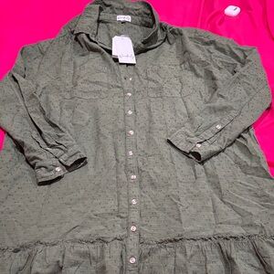 Wonderly Olive Textured Button-Up Shirt